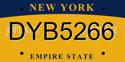 DYB5266 New York License Plate