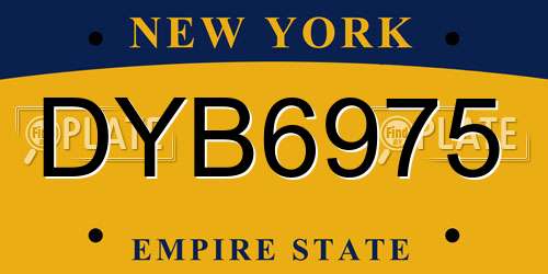 DYB6975 New York License Plate