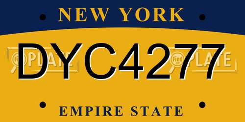 DYC4277 New York License Plate