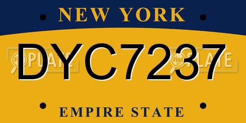 DYC7237 New York License Plate