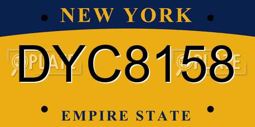 DYC8158 New York License Plate
