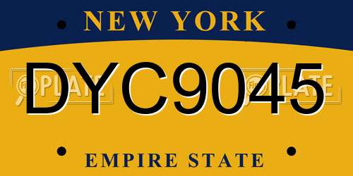 DYC9045 New York License Plate