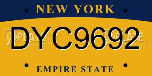 DYC9692 New York License Plate