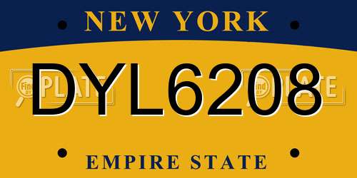 DYL6208 New York License Plate