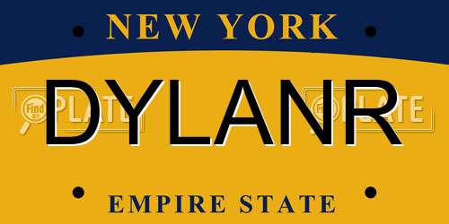 DYLANR New York License Plate
