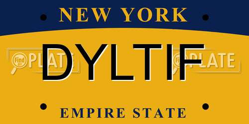 DYLTIF New York License Plate