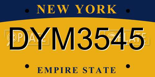 DYM3545 New York License Plate
