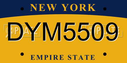 DYM5509 New York License Plate