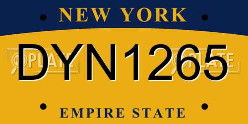 DYN1265 New York License Plate