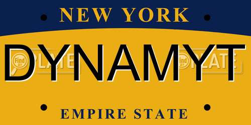 DYNAMYT New York License Plate