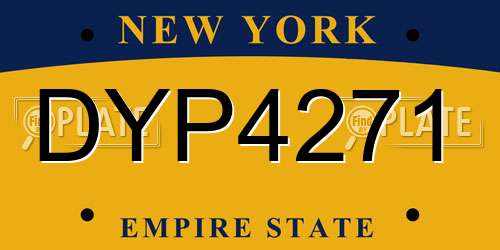 DYP4271 New York License Plate