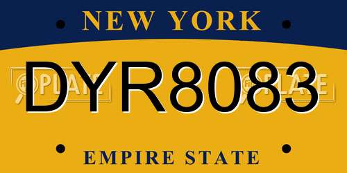 DYR8083 New York License Plate