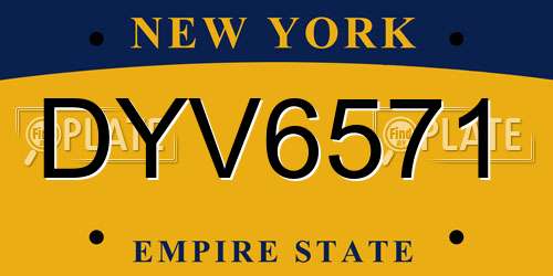 DYV6571 New York License Plate