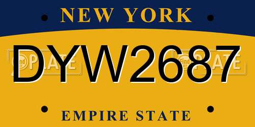 DYW2687 New York License Plate