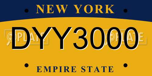 DYY3000 New York License Plate