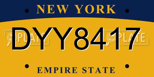DYY8417 New York License Plate