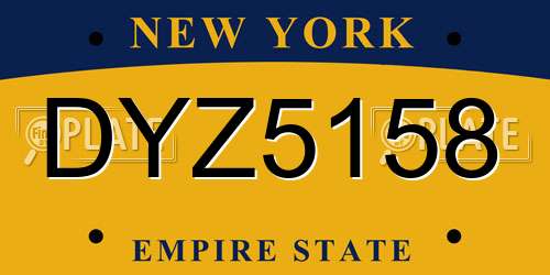DYZ5158 New York License Plate