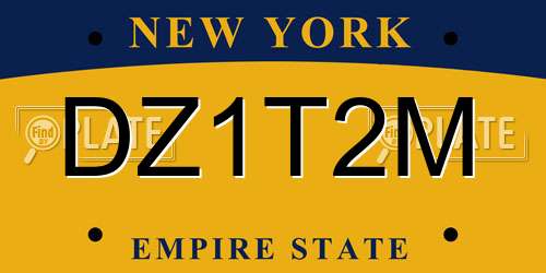 DZ1T2M New York License Plate