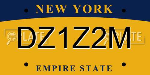 DZ1Z2M New York License Plate
