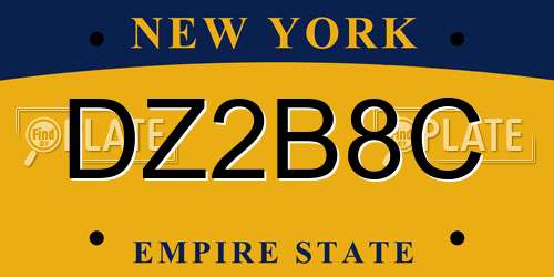 DZ2B8C New York License Plate