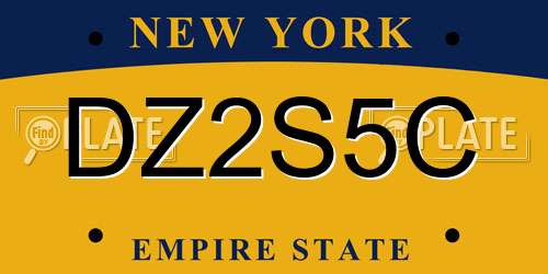 DZ2S5C New York License Plate