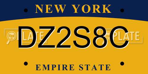 DZ2S8C New York License Plate