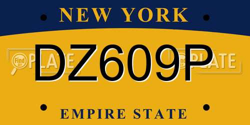 DZ609P New York License Plate
