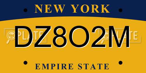 DZ8O2M New York License Plate