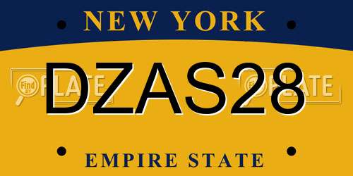 DZAS28 New York License Plate