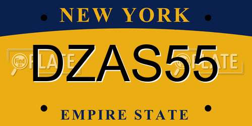DZAS55 New York License Plate