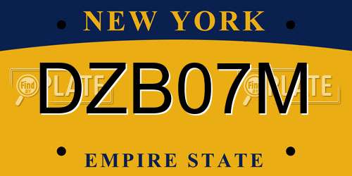 DZB07M New York License Plate