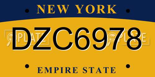 DZC6978 New York License Plate