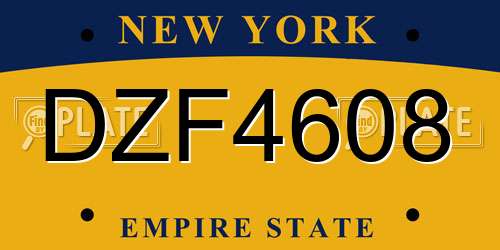 DZF4608 New York License Plate