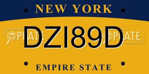 DZI89D New York License Plate