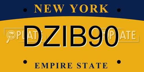DZIB90 New York License Plate