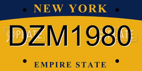 DZM1980 New York License Plate