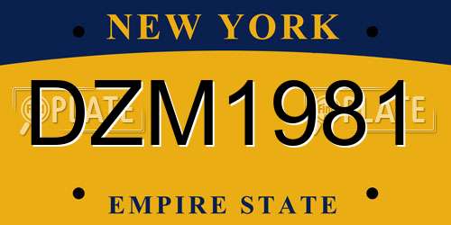 DZM1981 New York License Plate