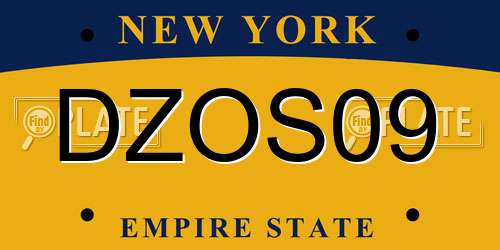 DZOS09 New York License Plate