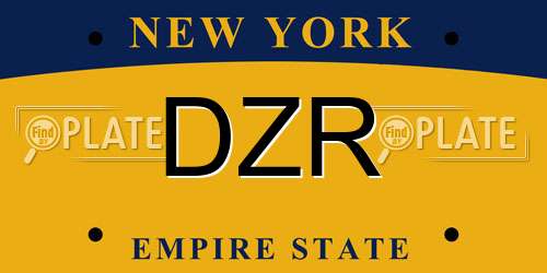 DZR New York License Plate