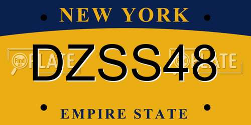 DZSS48 New York License Plate