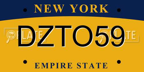 DZTO59 New York License Plate