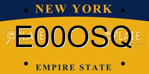 E00OSQ New York License Plate