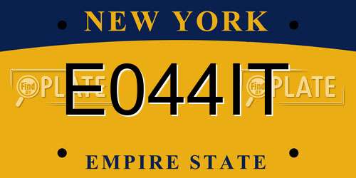 E044IT New York License Plate