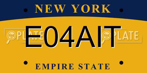 E04AIT New York License Plate