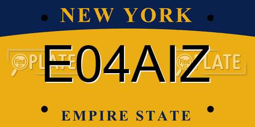 E04AIZ New York License Plate