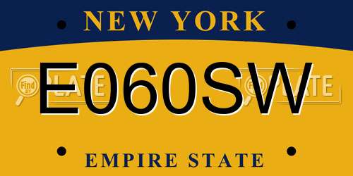 E060SW New York License Plate