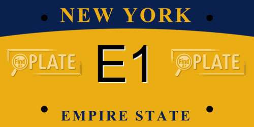 E1 New York License Plate