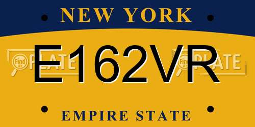 E162VR New York License Plate