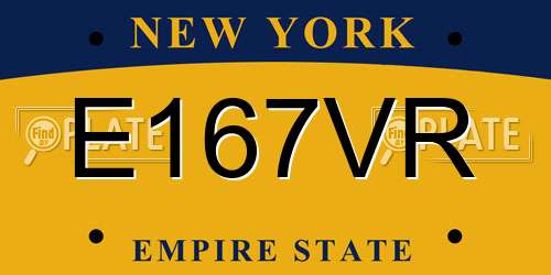 E167VR New York License Plate