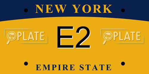 E2 New York License Plate